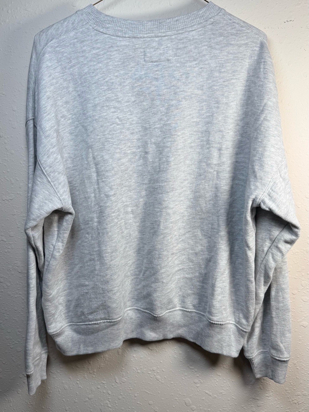 American Eagle 77 Graphic Crewneck Sweatshirt Gray Blue Relaxed Fleece - Picture 4 of 9
